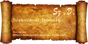 Szekszárdi Dominik névjegykártya