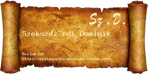 Szekszárdi Dominik névjegykártya