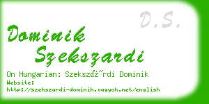 dominik szekszardi business card